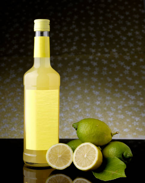 Limoncello bottle without label - fotografia de stock