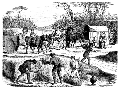 Illustration of a Farming and farmers in antique Rome