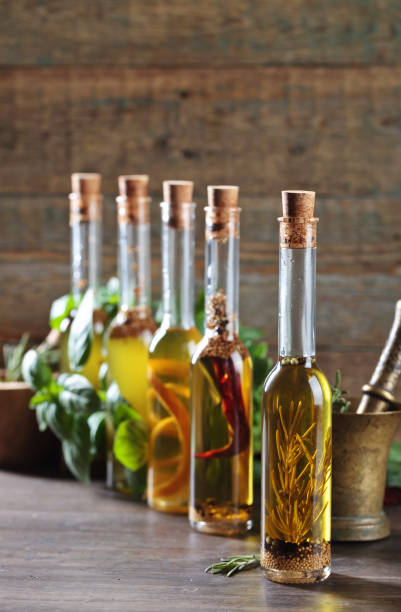 istock Olive oil with  spices . 880294810