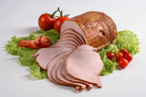 istock Slised ham with vegetables. Still life. 880305166