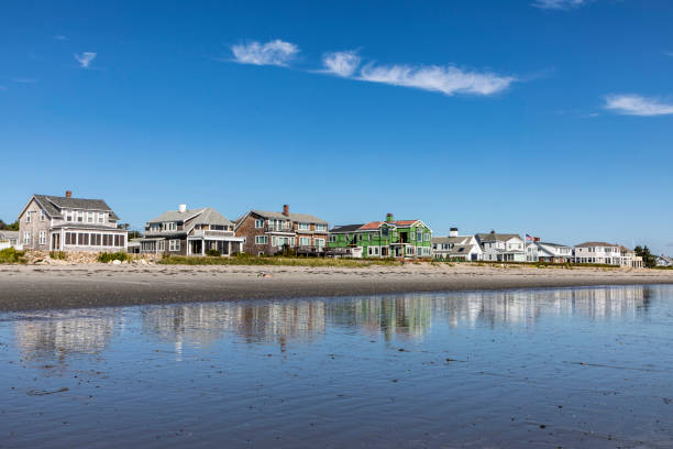 istock beautiful coastline with beach in Rye, New Hampshire 880305672