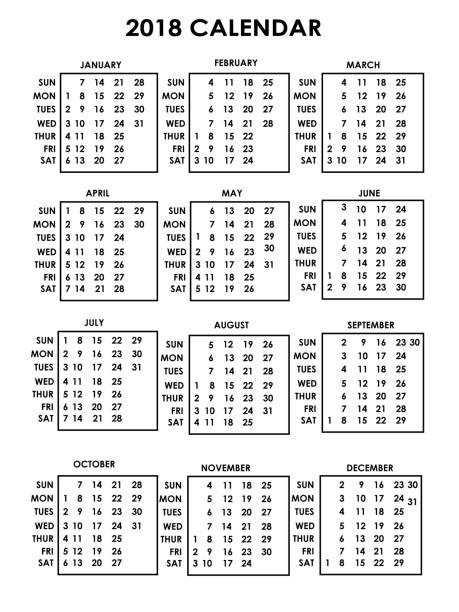 rok 2018 projekt wektora kalendarza - april calendar 2012 time stock illustrations