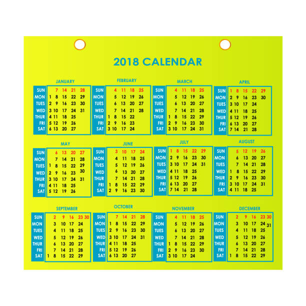 дизайн вектора календаря 2018 года - april calendar 2012 time stock illustrations