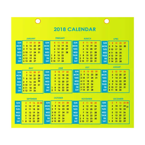 Vector illustration of year 2018 calendar vector design