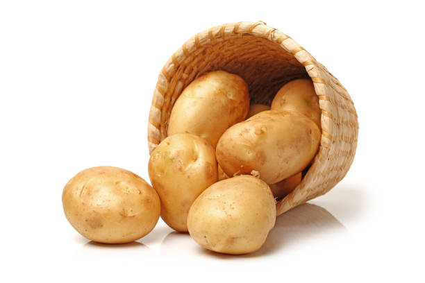 istock Raw Potatoes   isolated on white background 880338358