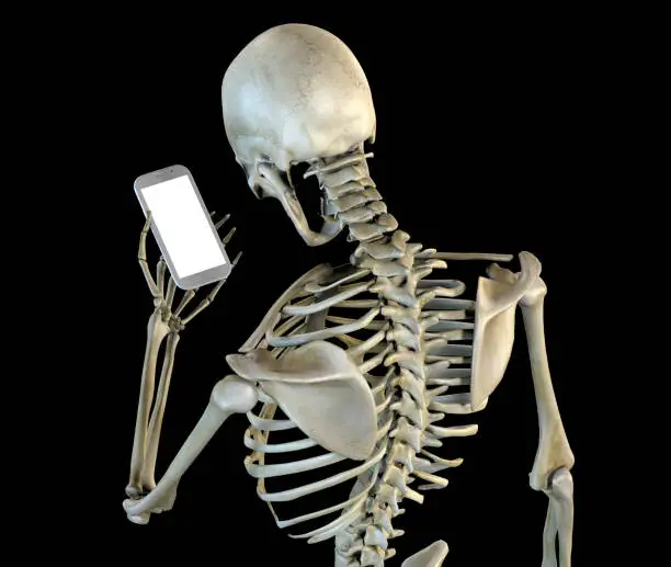 Photo of Human anatomy showing wrong postures of using the phone