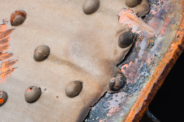 istock Rusty Steel And Rivets Detail 880366576