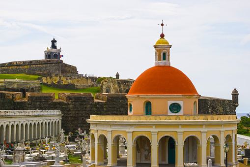 The old Cemetery at San Juan at Puerto Rico and gray sky