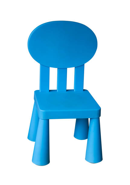 istock Chair is made of blue plastic isolated on white background 880368918