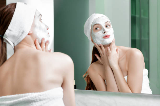 woman with a mask on her face