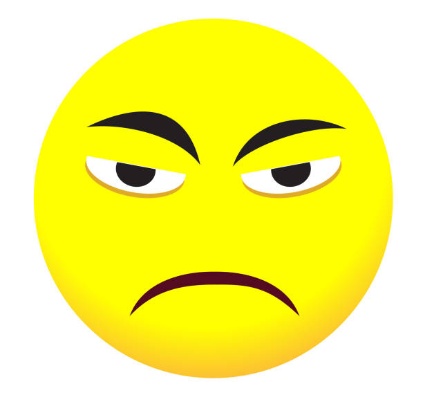 Sad Emoji Face Icon With Yellow Color Stock Illustration - Download Image  Now - Adult, Cartoon, Cheerful - iStock