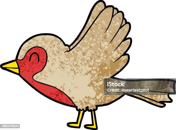 Robin In Flight Outline Cartoon Robin Taking Flight Stock Illustration - Download Image Now ...
