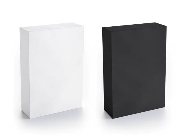 白と黒のボックスを空白のモックアップ - black box �ストックフォトと画像