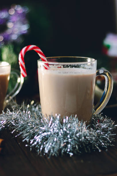istock Christmas eggnog - egg and milk punch ready to drink. 880397008