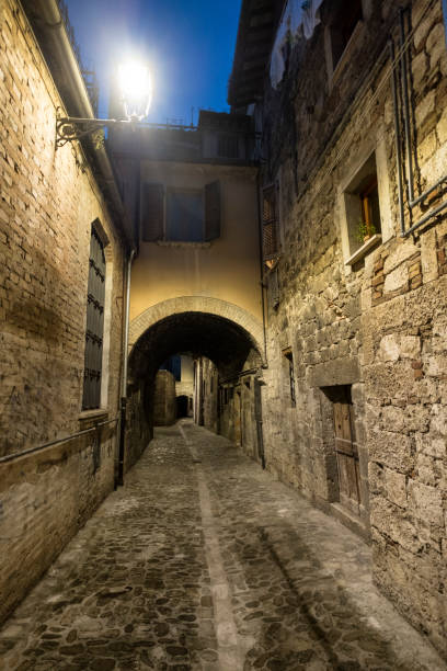 istock Ascoli Piceno (Marches, Italy), alley by night 880397356
