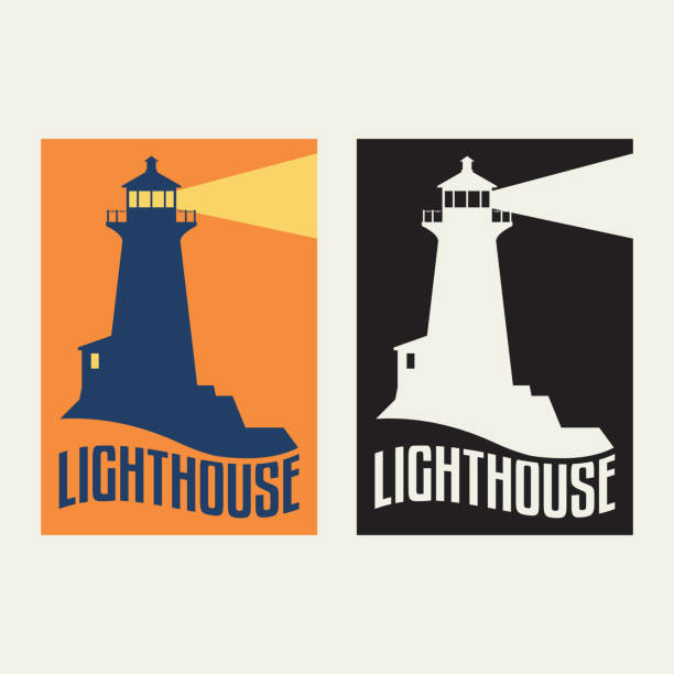 illustrations, cliparts, dessins animés et icônes de emblème de phare ou d’un signe - sea sign direction beacon