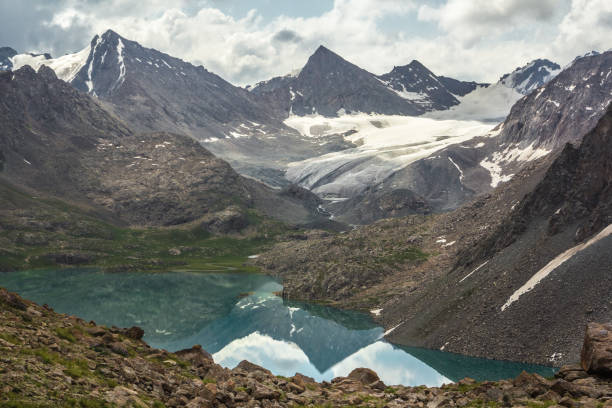 istock Reflecting lake Ala-Kol and rocks with ice 880416916