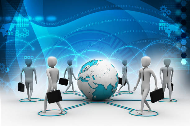 istock 3d businessman persons with Globe Earth 880421214