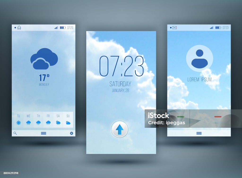 Background Interface Phone Mobile Interface Wallpaper Design Vector Stock Illustration - Download ...