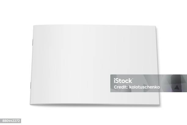 Vector White Mock Up Of Magazine Isolated Stock Illustration - Download Image Now - Brochure, Template, Horizontal