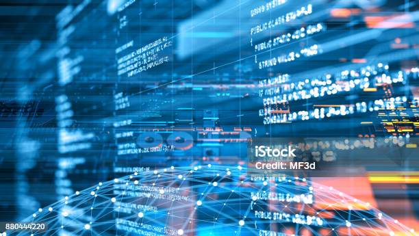 Abstract Program Code Stock Photo - Download Image Now - Data, Technology, Solution