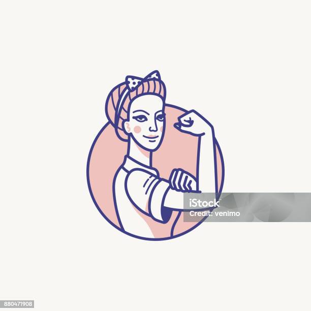 Vector Illustration Female Power And Woman Rights Stock Illustration - Download Image Now