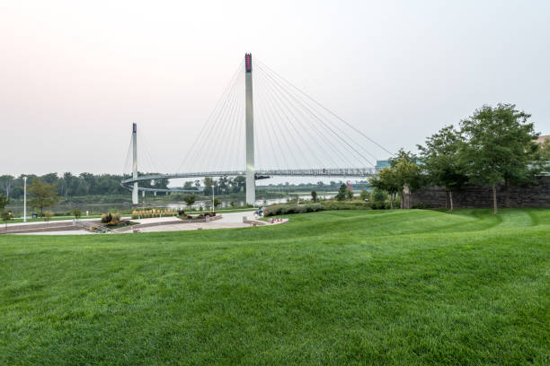 Bob Kerrey Bridge in Omaha stock photo