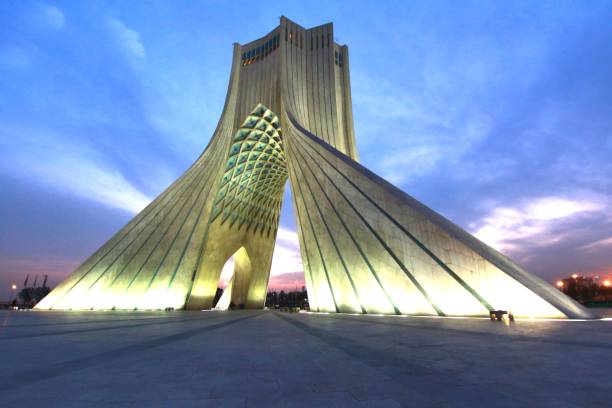 Azadi Tower located at Azadi Square, in Tehran, Iran stock photo