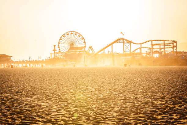 istock Golden sunset on Santa Monica beach 880522338