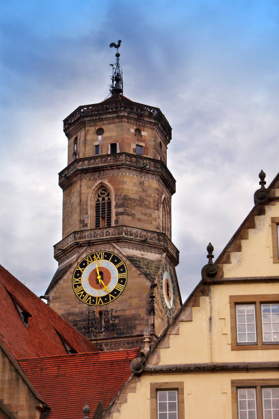 istock Collegiate church bell tower in Stuttgart in Germany 880546748