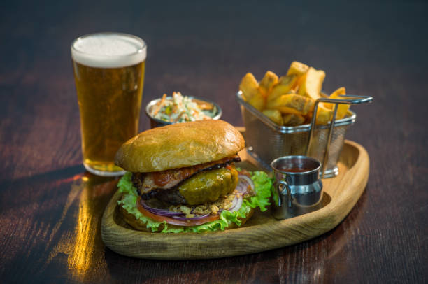 istock Burger and fries. 880557386
