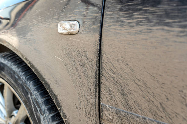 istock Part of a dirty car close up. 880562484