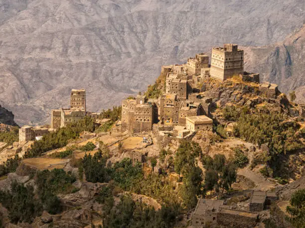 Photo of Tipical mountain village in Yemen