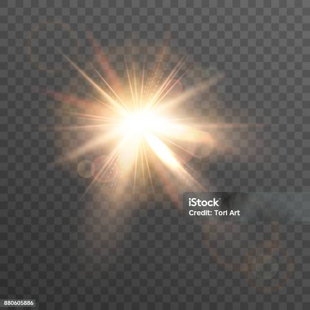 Sun Bagliore Dellobiettivo - Immagini vettoriali stock e altre immagini di Tramonto - Tramonto, Luce, Riflesso sull'obiettivo