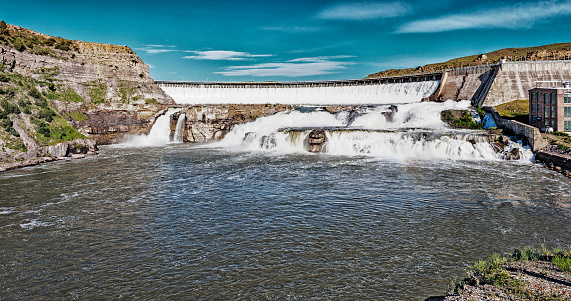 Great Falls Montana Ryan represa y energía plantan río de Missouri photo