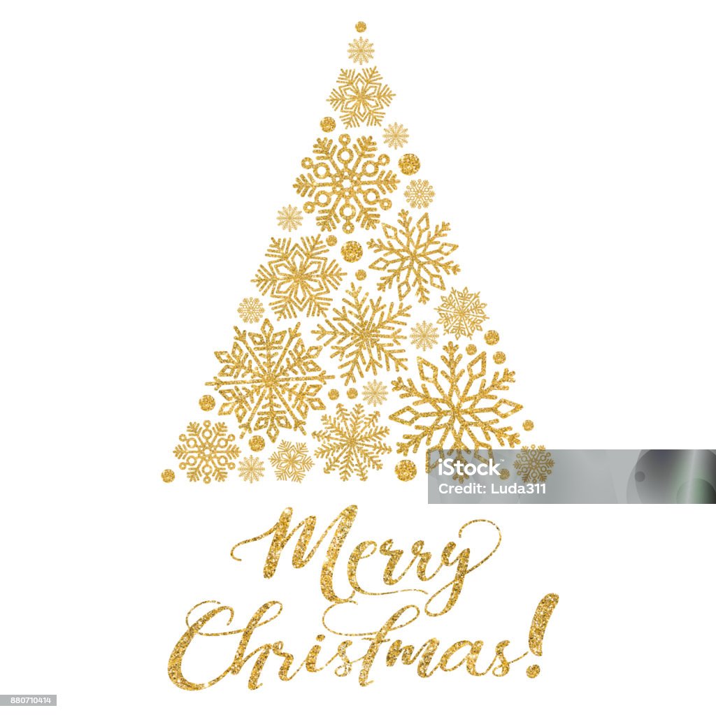 Vetores de Cartão Com Texto Dourado E Árvore De Natal Abstrata Sobre Um  Fundo Branco e mais imagens de 2015 - iStock