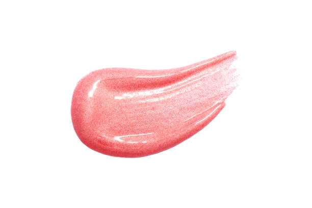 istock Lip gloss smear isolated on white. Smudged makeup product sample 880710678