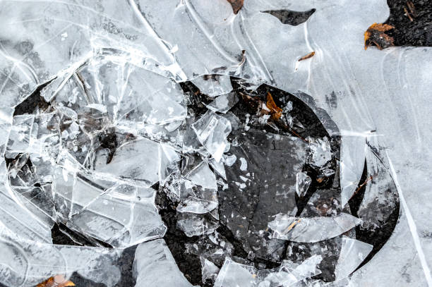 istock The cracked ice on the frozen paddle 880712840
