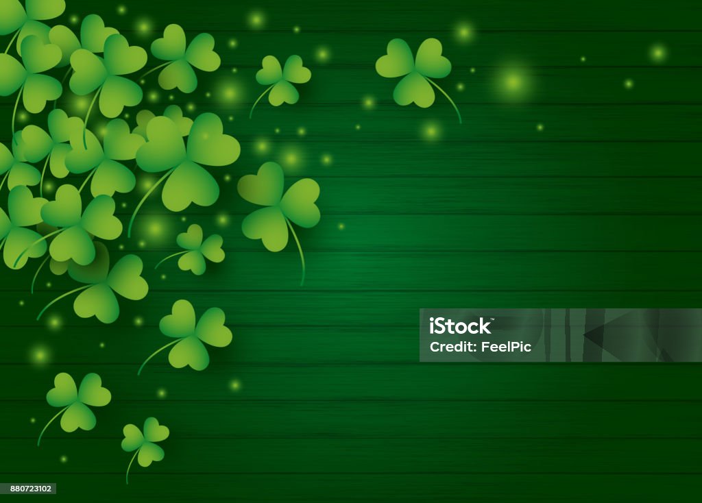 Design de fond St Patricks day du trèfle feuilles avec illustration vectorielle de copie espace - clipart vectoriel de Saint Patrick libre de droits