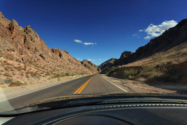 istock driving through the canyon road 880732272