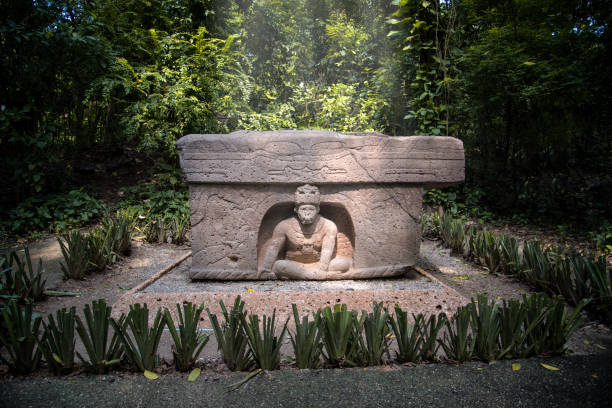 Discovering Mexico Altar 4 in the Tabasco Sale Museum belonging to the Olmec culture tabasco state stock pictures, royalty-free photos & images