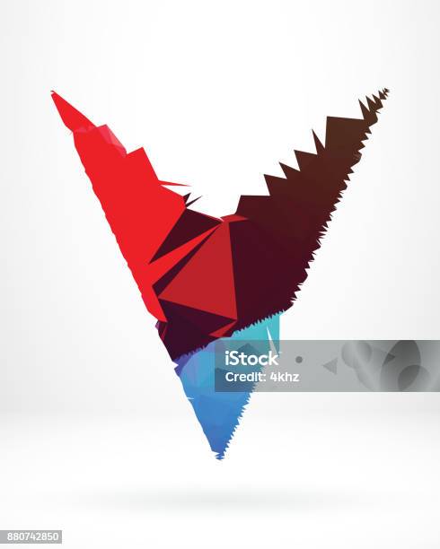 Abstract V Shape Polygon Graphic Design Element Stock Illustration ...