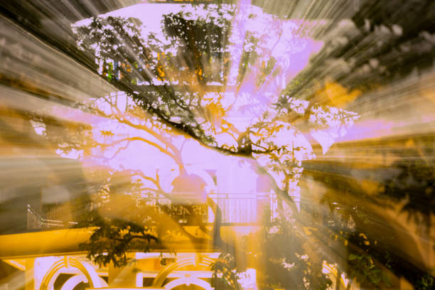 istock light lines with long exposure,  speed motion abstract background in the dark night ,  blast zoom effect , zoom burst of light in the city 880748362