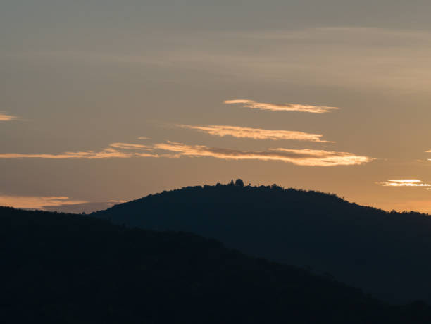 istock the beautiful  sky with cloudy background and silhouette mountain in the evening 880748372