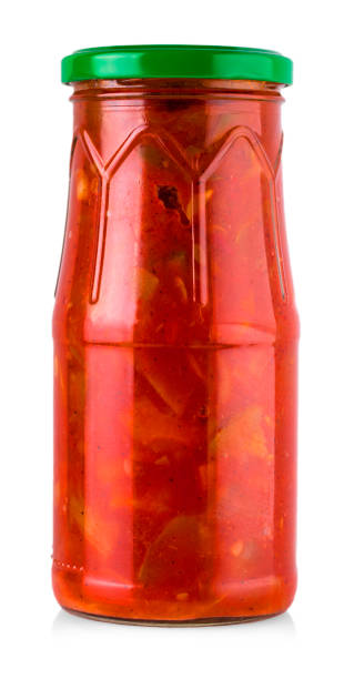 istock Pickled vegetables in jar isolated on white background. 880753214