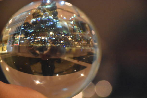 istock Restaurant in a high tower Through a crystal ball 880755386