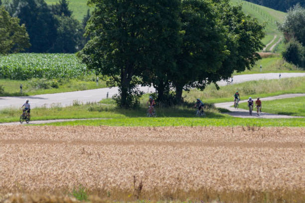 istock cyclists in a distance view on a summer sunny day 880760674