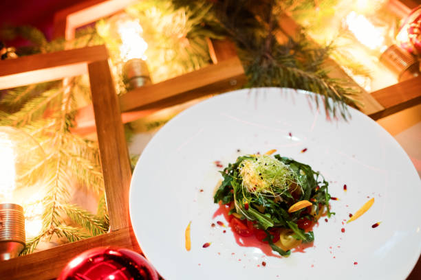 istock vegetarian festive dinner new year menu 880761078
