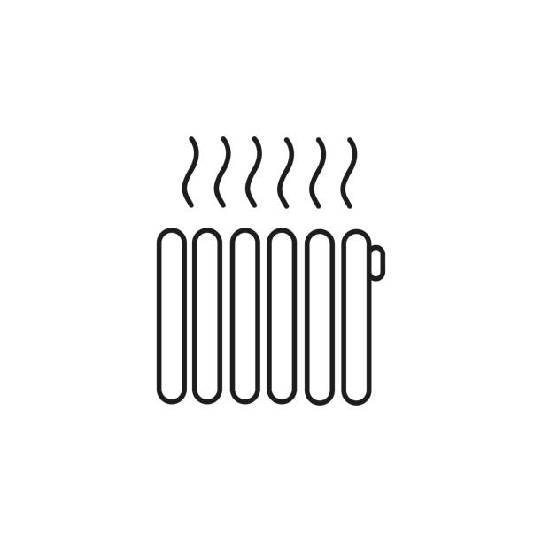 symbol "heizung" - heizkörper stock-grafiken, -clipart, -cartoons und -symbole