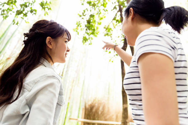 istock Pointing to a wonderful sight at the bamboo forest 880770876